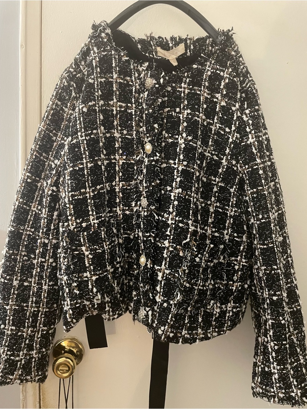 Black & White Tweed Jacket with Matching Skirt